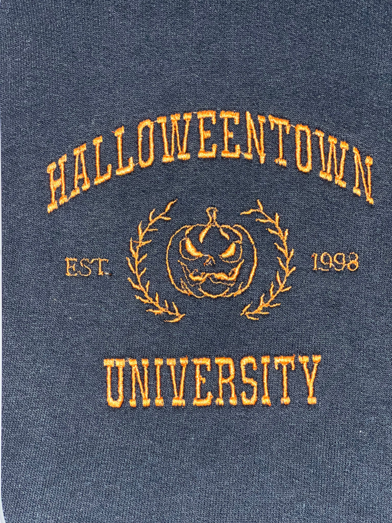 Custom Embroidered Halloween Town Hooded Sweatshirt