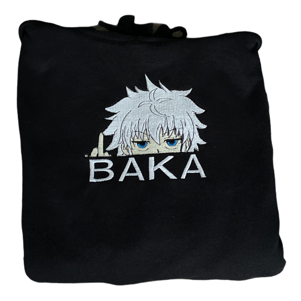 Embroidered Killua Baka Hooded Sweatshirt