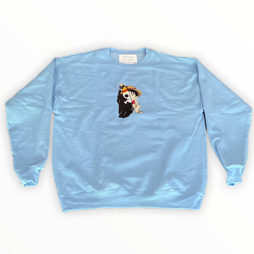 Embroidered Luffy One Piece Crewneck Sweatshirt
