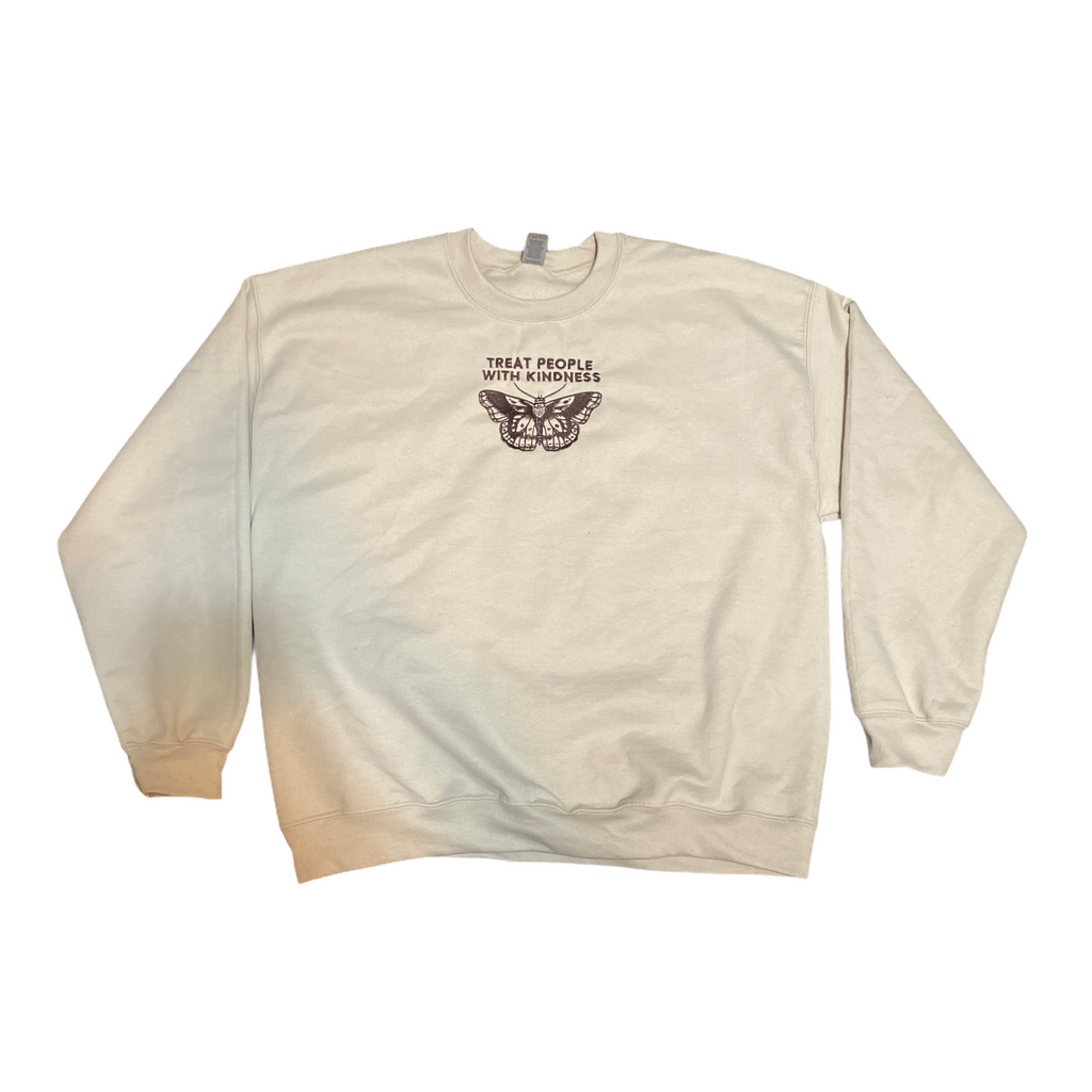 Embroidered Treat People With Kindness Crewneck Sweatshirt