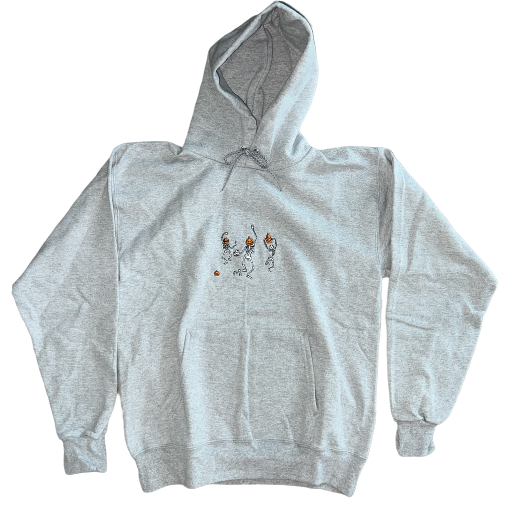 Custom Embroidered Dancing Skeletons Hooded Sweatshirt