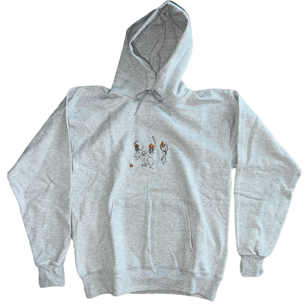 Custom Embroidered Dancing Skeletons Hooded Sweatshirt