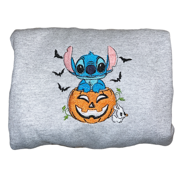 Custom Embroidered Stitch In Pumpkin Crewneck Sweatshirt