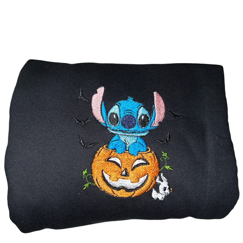 Custom Embroidered Stitch In Pumpkin Crewneck Sweatshirt