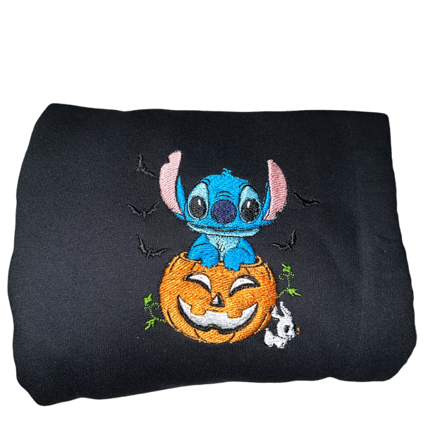 Custom Embroidered Stitch In Pumpkin Crewneck Sweatshirt