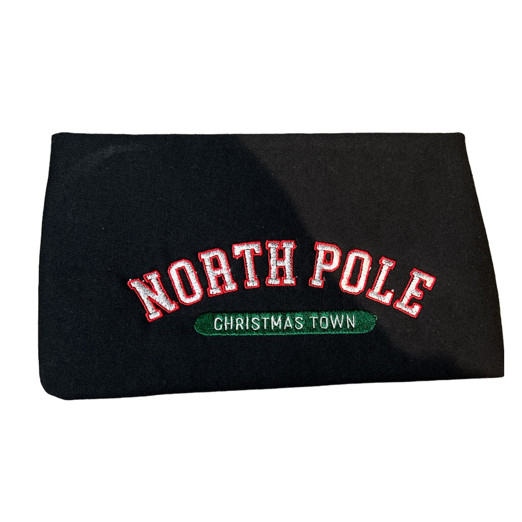 Custom Embroidered North Pole Hooded Sweatshirt