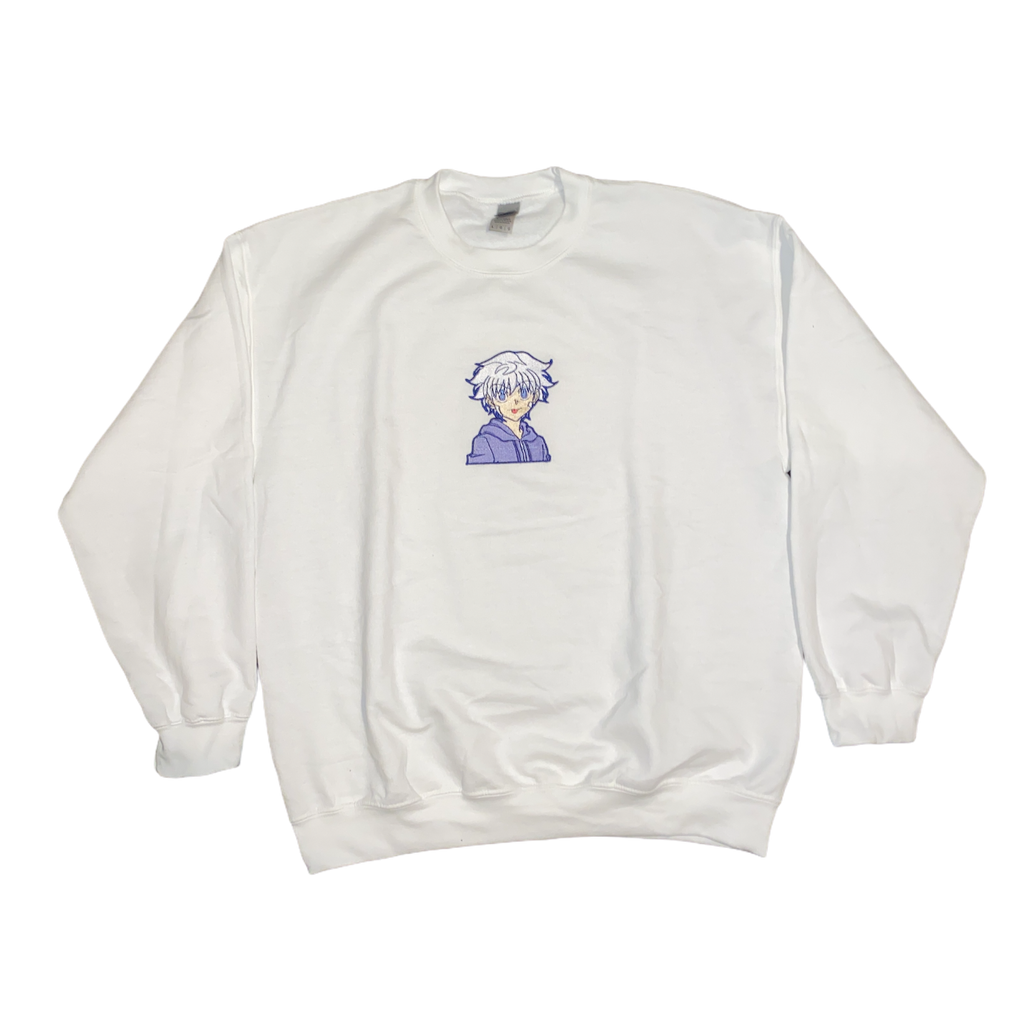 Embroidered Killua Tongue Out Crewneck Sweatshirt