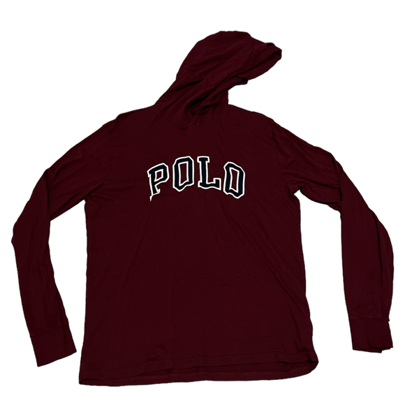 Thrifted Polo Pull Over Hooded Sweatshirt