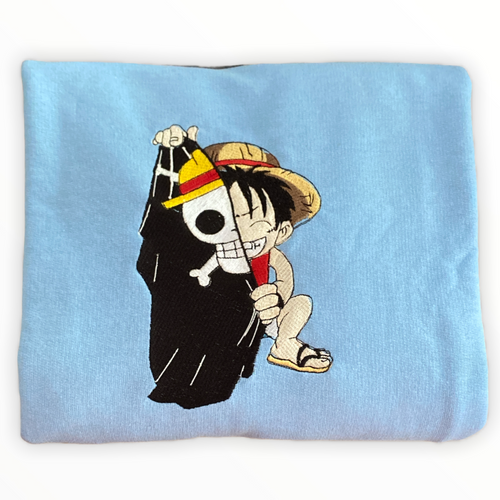 Embroidered Luffy One Piece Crewneck Sweatshirt