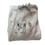 Custom Embroidered Dancing Skeletons Hooded Sweatshirt