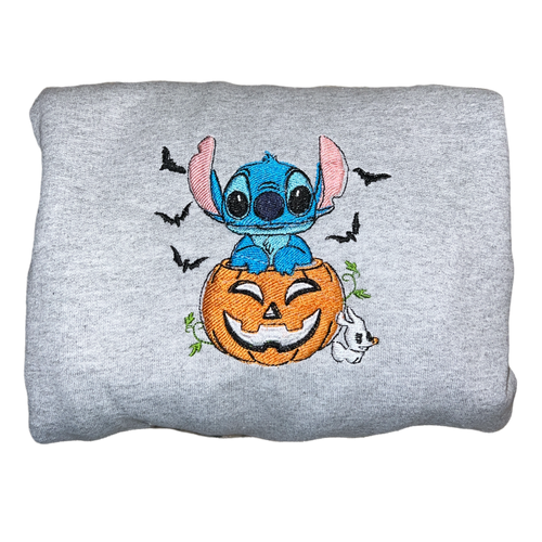 Custom Embroidered Stitch In Pumpkin Hooded Sweatshirt